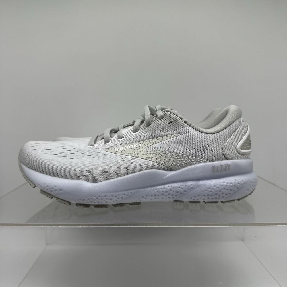 Brooks Ghost 16 White Gray 1204071B151 Running Shoes Sneakers Women’s Size 8